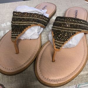 Sonoma bronze beaded cushioned sandals